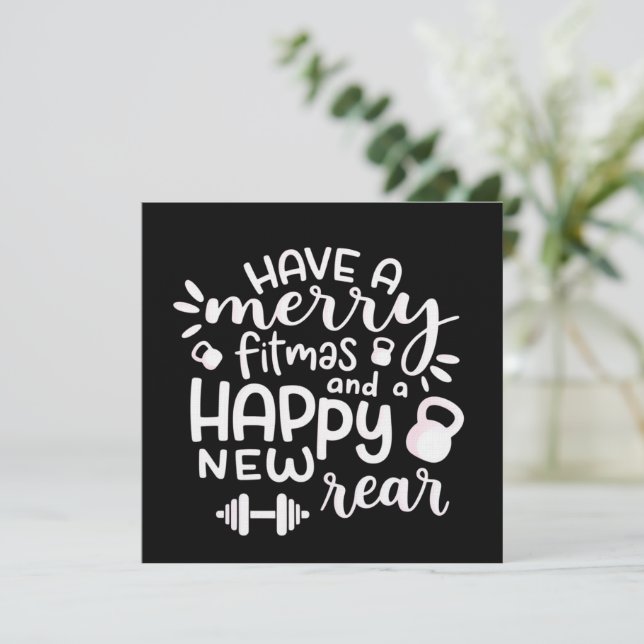 Invitation Funny Christmas Fitness Sarcastic Gym Holiday Gift (Debout devant)