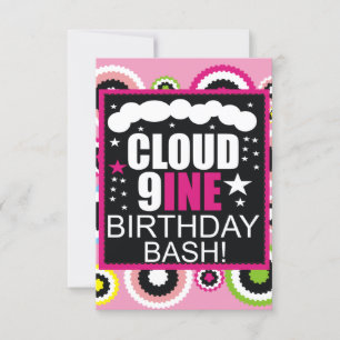 Invitation Funny Cloud Nine Cosmic Birthday Party Invite