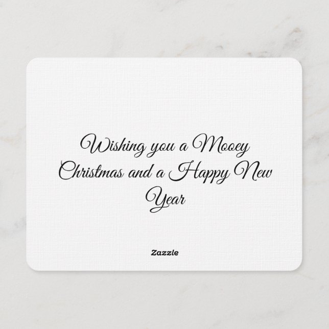 Invitation Funny Cool Cow Mooey Christmas Farm Holiday Humor (Dos)