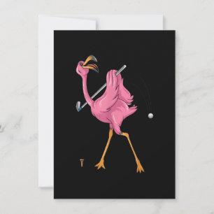 Invitation Funny Flamant rose Golf Flamant rose Golf Flamant