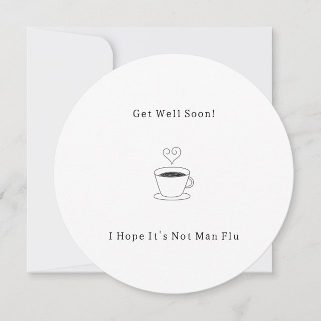 Invitation Funny Get Well Soon Man Flu Card (Devant)
