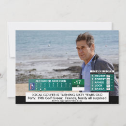 Invitation Funny Golf News ️ 40e 50e 60e Anniversaire mascul