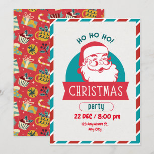 Invitation Funny Ho Ho Holy Retro Père Noël Face Noël
