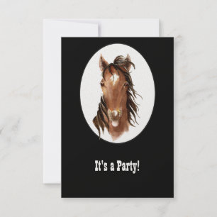 Invitation Funny Horse Western Thème Anniversaire Personnalis