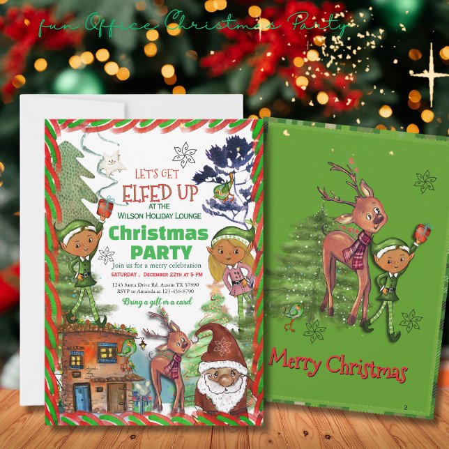 Invitation Funny Let's Get Elfed Up Christmas Party (Funny Let's Get Elf'd Up Christmas Party Invitation)