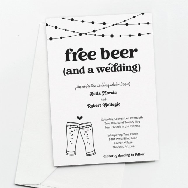 Invitation Funny Libre Bière Mariage à thème (Créateur téléchargé)