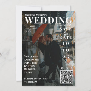 Invitation Funny Magazine Couverture Dark Photo Mariage Enreg