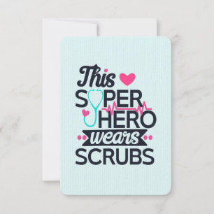 Invitation Funny Nuring Superhero Dit Merci