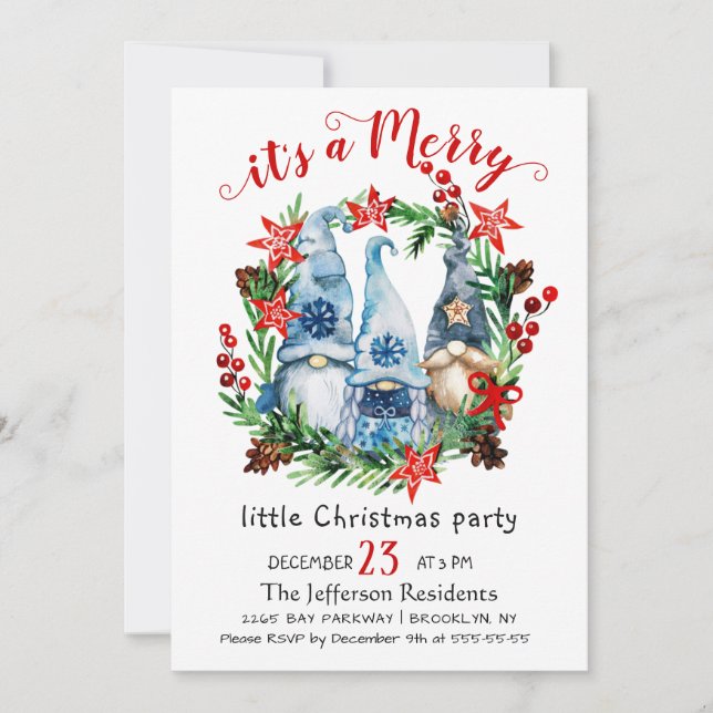 Invitation Funny Père Noël Joyeux Noël Petite fête (Devant)