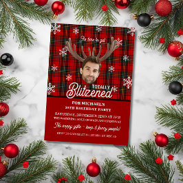 Invitation Funny Photo Face Blitzened Christmas Birthday