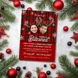 Invitation Funny Photo Face Blitzened Christmas Party