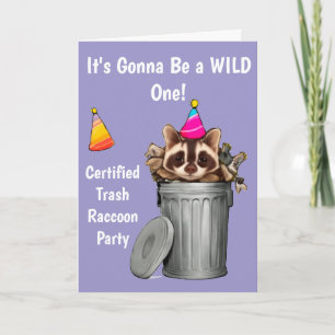 Invitation Funny Raccoon poubelle conception d'anniversaire