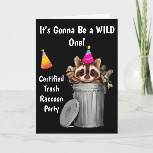 Invitation Funny Raccoon poubelle conception d'anniversaire (Devant)