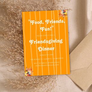 INVITATION FUNNY RETRO CITROUILLE FRIENDSGIVING