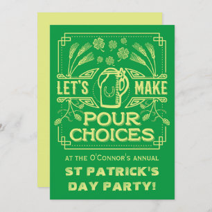 Invitation Funny Saint Patrick's Day Green Irish Beer Party