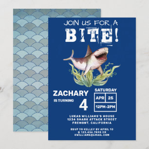 Invitation Funny Shark Rejoignez-nous pour une fête d'anniver
