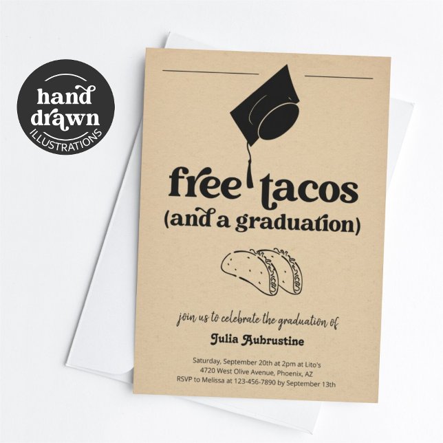 Invitation Funny Taco Graduation Party (Créateur téléchargé)