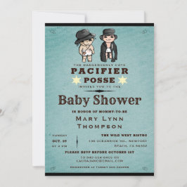 Invitation Funny Twins Pacifier Posse Baby shower occidental