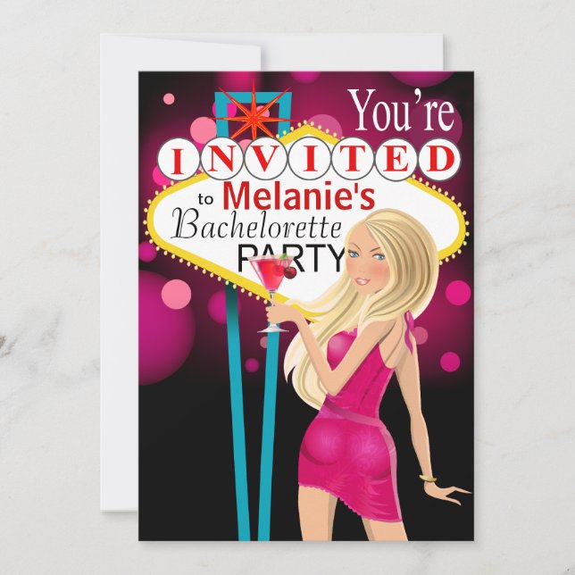 Invitation Fuschia de Las Vegas (Devant)