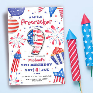 Invitation Fusée du 4 juillet 9e anniversaire patriotique mig
