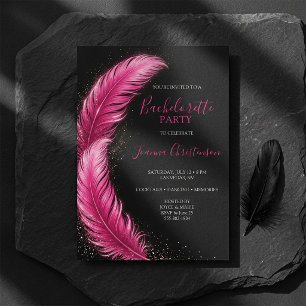 Invitation Futur Mariée Rose Fleurs Glamour Enterrement de Vi