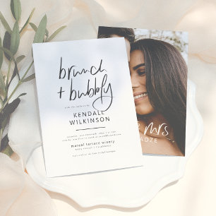 Invitation Futur Mme.   Black & White Brunch & Bubbly Photo