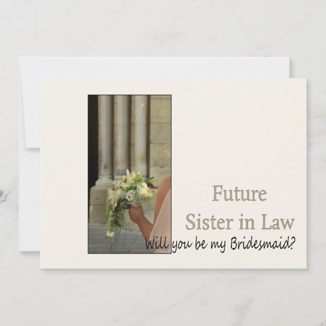 Invitation Futur Soeur du Droit S'il vous plaît être Bridesma (Devant)