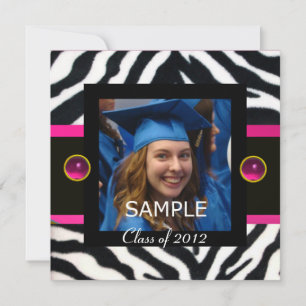 Invitation GABARDINE NOIR BLANC ZÈBRE Monogramme Modèle de Ph