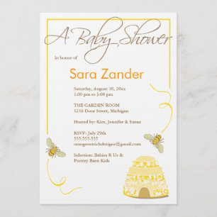 Invitation Gaffez l'invitation de baby shower d'abeille