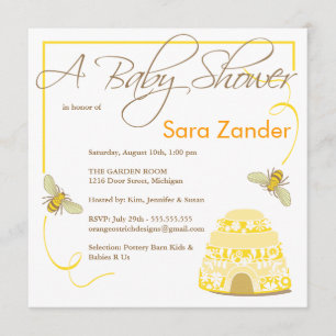 Invitation Gaffez l'invitation de baby shower d'abeille