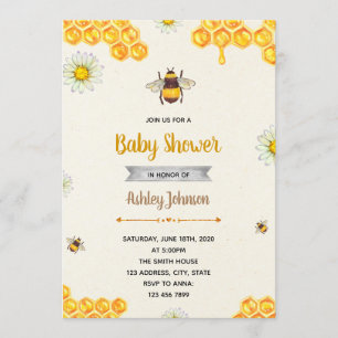 Invitation Gaffez l'invitation de partie de thème d'abeille