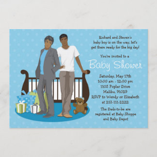 Invitation gaie de baby shower de papas pour le