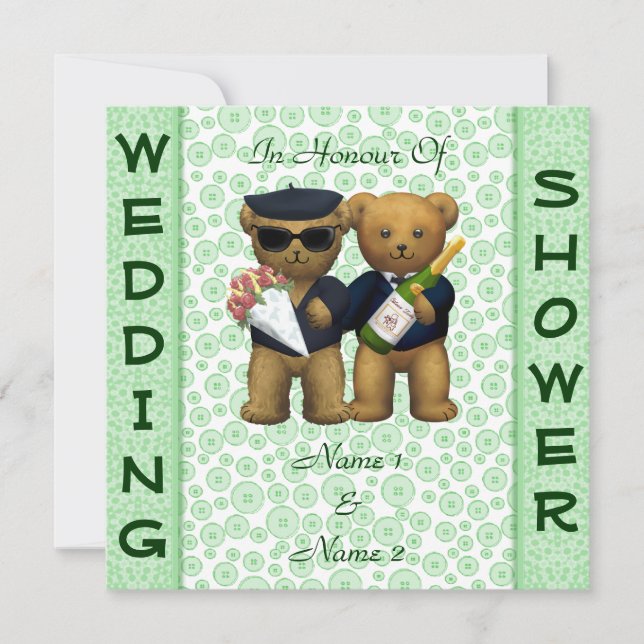 Invitation gaie de nounours d'Apple de wedding (Devant)