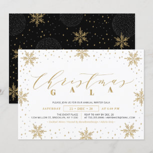 Invitation Gala de Noël de l'entreprise Gold, Fête des fêtes