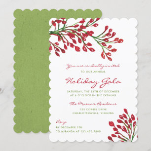 Invitation Gala des Fêtes de Noël Rouge et Vert