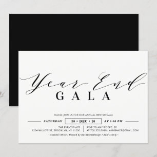 Invitation Gala minimaliste de fin d'année corporative, Nouve