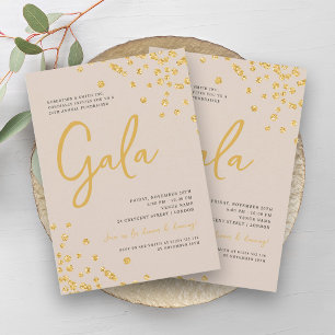 Invitation Gala officiel d'entreprise Gold Confetti Champagne