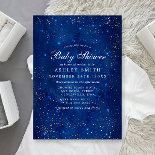 Invitation Galaxie à l'aquarelle Étoiles cosmiques Bébé étoil