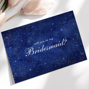Invitation Galaxie Aquarelle Cosmique Seras-Tu Ma Demoiselle 