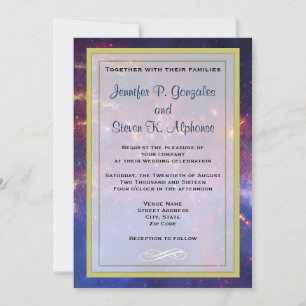 Invitation Galaxie brillante dans le Mariage spatial
