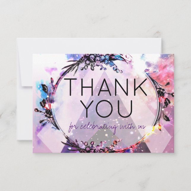 Invitation Galaxie Espace Hipster Mariage Moderne Remerciemen (Devant)