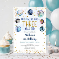 Galaxy Blue Gold Space Troisième anniversaire
