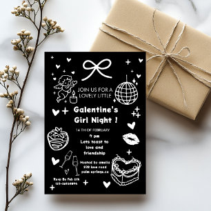 Invitation Galentine’s Party, Nuit de la Saint-Valentin dessi