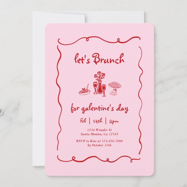 Invitation Galentine's Day Brunch (Devant)