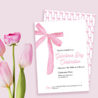 Galentine's day Pink Ribbon Bow Girly moderne