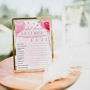 Invitation Galentine's Fête des mariées LOVE Match