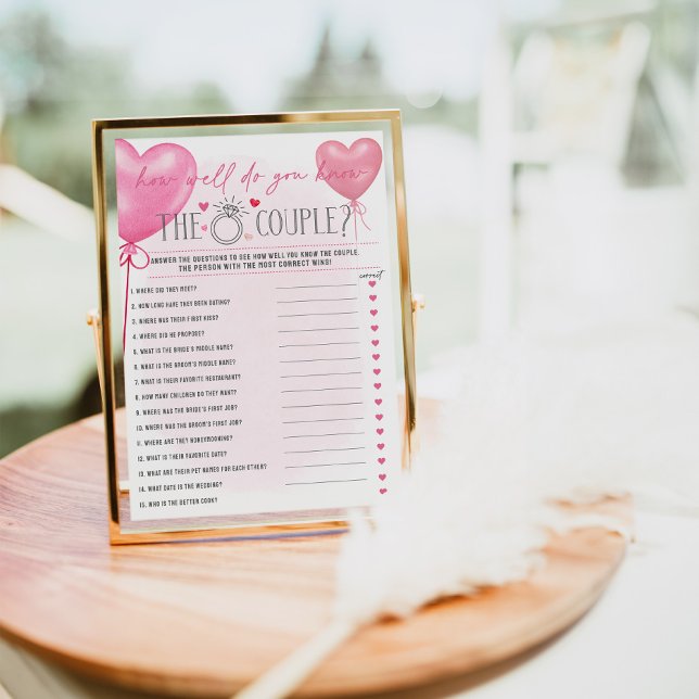 Invitation Galentine's How Well Do You Know The Couple Game (Créateur téléchargé)