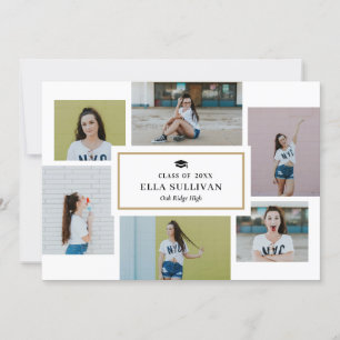 Invitation Galerie tendance Editable Color Photo Graduation