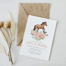 Gallop on Over Rose Floral Horse Anniversaire