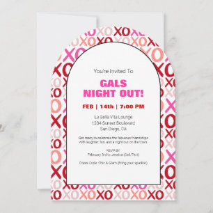 Invitation Gals Night Out XOXO Pink Arch